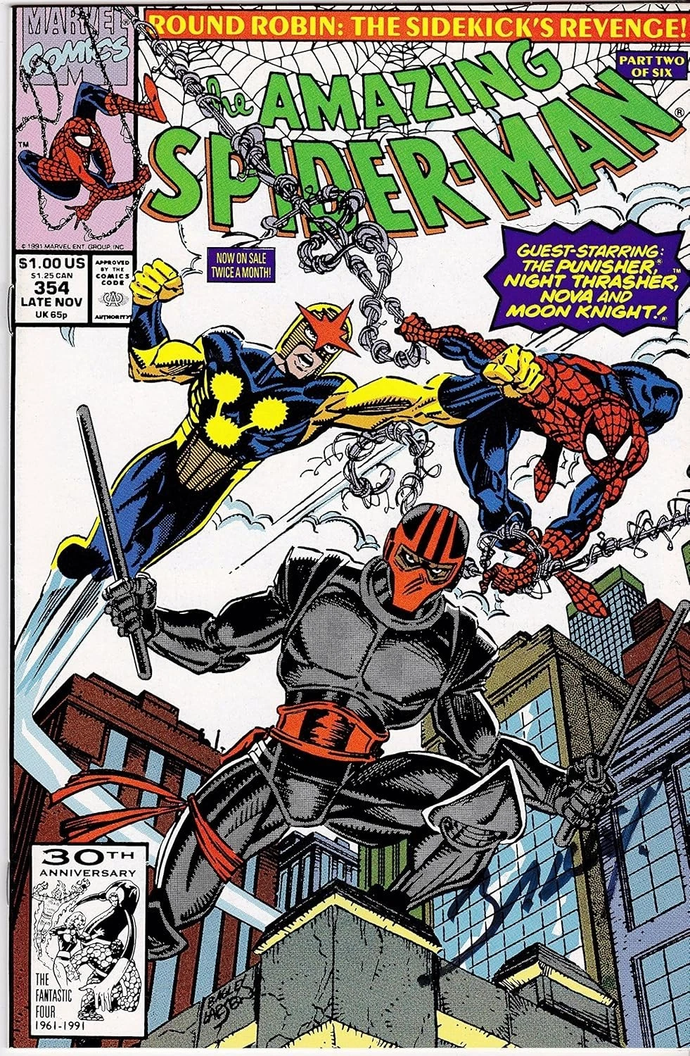 Amazing Spider-Man #354 Signed by Mark Bagley VERY FINE