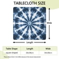 thumbnail image 2 of Blue Tie Dye Starburst Pattern Square Fitted Tablecloth with Elastic Edge,Square Table Cover,Washable Elastic Table Cover for Home Kitchen Party Decor 34"x34", 2 of 6