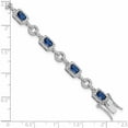 thumbnail image 2 of Sterling Silver Rhodium-Plated Cz And Blue Glass Stone 7.75 Inch Bracelet Made In China -Jewelry By Sweet Pea, 2 of 6