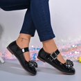 thumbnail image 5 of Willtoo Women's Dress Shoes Mary Jane Polka Dot Bow Ballet Flats Adjustable Buckle Strap Round Toe Non Slip Flat Shoes Party Wedding School Shoes, 5 of 5