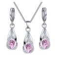 thumbnail image 2 of SmartBy Silver Drop Jewelry Set for Women Cubic Zircon Teardrop Dangle Earrings And Necklace Set for Wedding Bridal Accessories, 2 of 7