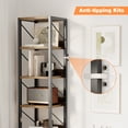 thumbnail image 4 of EDTara Rustic Narrow Bookshelf, 6-Tier Storage Rack With Metal Frame, Compact Freestanding Shelf for Corner Use, 4 of 9
