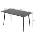 thumbnail image 5 of IVV 55" Dining Table, Modern Rectangular Table with PVC Marble Surface and Metal Legs, Kitchen Table for Home Office, Black, 5 of 7