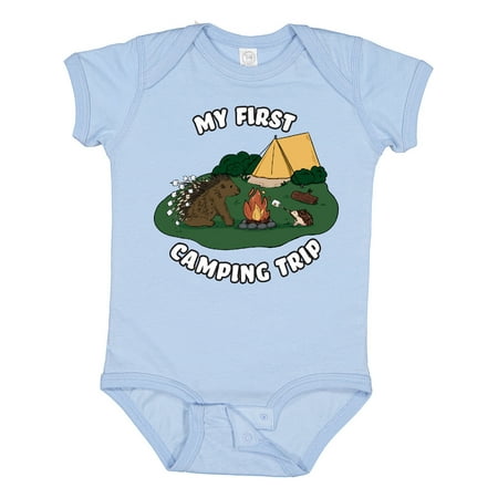 

Inktastic My First Camping Trip-Camping Hedgehog Gift Baby Boy or Baby Girl Bodysuit