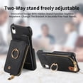 thumbnail image 5 of Compatible for iPhone XR Zipper Wallet Case with Card Holder, Rotation Ring Kickstand Case, PU Leather Card Slots RFID Blocking Protection Phone Case Shockproof Cover, Black, 5 of 10