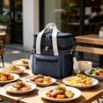 thumbnail image 3 of Double-Layer Insulated Lunch Bag, Portable Thermal Lunch Tote with Shoulder Strap, Leakproof Cooler Bag for Work, Picnic and Travel, 3 of 7
