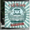 thumbnail image 4 of Ambesonne Retro Shower Curtain, Car Wash Sign Commercial, 69"Wx70"L, Red Teal, 4 of 5
