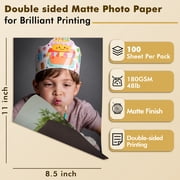 Koala Double-Sided Matte Photo Paper 8.5X11 Inches 48lb 10Mil 100 Sheets Inkjet Printer Photo Paper, 2 Sides / Face Photo Paper Matte