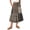 Gray, variant on Delconic Women’s Plaid Patterned Midi Skirt with Elastic Waistband Drawstring and Side Pockets Casual Loose Fit Design Earthy Yellow M