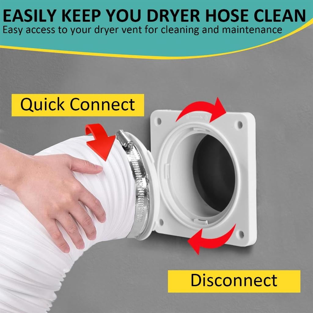Easy to Maintain Dryer Vent Accessories Featuring Detachable Wall Plate for Simple and
