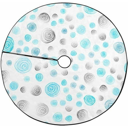 ZHANZZK Light Pink Blue Vector Xmas Christmas Tree Skirt Stand Mat for Holiday Party Decoration Indoor Outdoor 48 inches