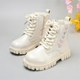 thumbnail image 2 of VNKIDY Girls Kids Ankle Boots Pastel Heart Decor Lace Up Back Zip Closure Thick Sole Shoes For Casual Daily Wear Soft Footwear, 2 of 7