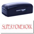 thumbnail image 1 of Large Pre-Inked Super Homework Stamp, Slim 1854, Ultra Slim Design, Impression Size 1-13/16" by 2-1/2", Up to 25,000 Impressions - Red Ink, 1 of 10