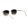 thumbnail image 4 of SA106 Flat Panel Mirror Lens Oversize Cat Eye Double Frame Womens Sunglasses Clear Silver Mirror, 4 of 4