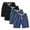 G229-Black, variant on hengsof Toddler Boys Girls Shorts 4-Pack Cotton Linen Summer Casual Shorts Kids Solid Short Pants 2-12 Years