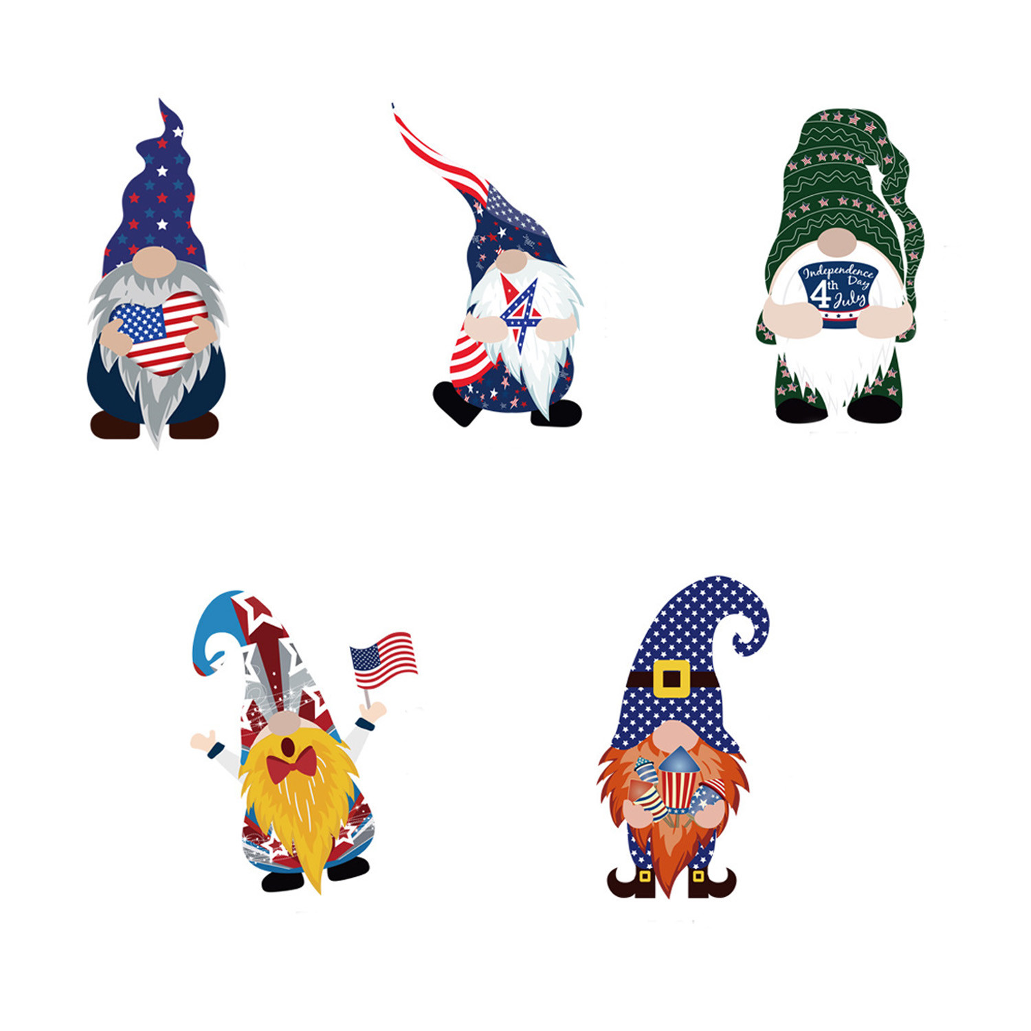 4th of July Memorial Day Decorations Outdoor,Patriotic Gnome USA