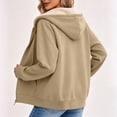 thumbnail image 5 of Horkkom Warm Jackets for Women Winter Zip Up Fleece Lined Jacket Drawstring Fuzzy Hooded Jacket with Pockets S, 5 of 6