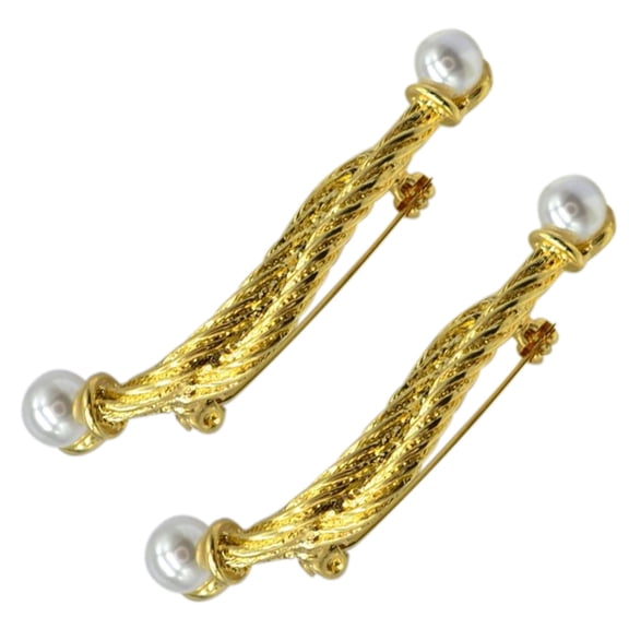 MERRYHAPY 2Pcs Golden Alloy Brooches Vintage Style Small Creative Clothes Accessories