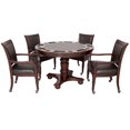 thumbnail image 1 of Hathaway Bridgeport 2-in-1 Poker GAME Table Set - Walnut Finish, 1 of 4
