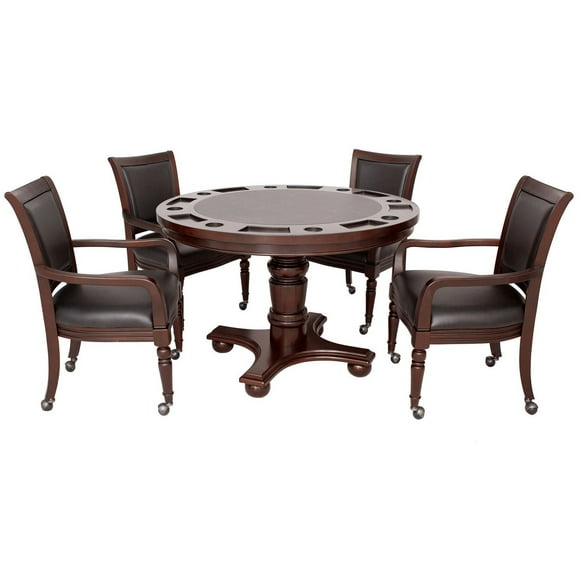 Ensemble de table de poker 2-en-1 Bridgeport de Hathaway - finition noyer