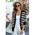 thumbnail image 6 of SHEWIN Womens Striped Cardigan Sweaters Button Down Long Sleeve V Neck Lightweight Open Front Knit Fall Cardigans, 6 of 10