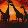 thumbnail image 6 of Patifu Giraffes Sunset Sky Round Tablecloth Stain-Resistant Washable for Indoor Outdoor Restaurants Weddings Parties Home Kitchen Decoration 46"-50, 6 of 8