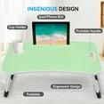 thumbnail image 2 of Folding Lap Desk, 23 Inch Portable Wood Green Laptop Bed Desk Lap Desk with Cup Holder, for Working Reading Writing, Eating, Watching Movies for Bed Sofa Couch Floor, 2 of 10