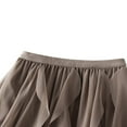 thumbnail image 4 of EASTIN Womens Mesh Maxi Pleated Skirts Elastic High Waist Tulle Tutu Irregular Hem Ruffle Prom Party A-Line Midi Skirt Apricot One Size, 4 of 8