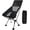 black, variant on Foldable Moon Camping Chair – Portable High-Back Chair for Outdoor, Travel, Picnics – Sturdy Carbon Steel Legs & Durable Oxford Fabric – Compact & Lightweight (White)