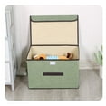 thumbnail image 4 of Storage Boxes, [3-Pack] Large Linen Fabric Foldable Storage Cubes Bin Box Containers Storage Bins with Lid and Handles for Nursery, Closet, Bedroom, Home - Blue, 4 of 8