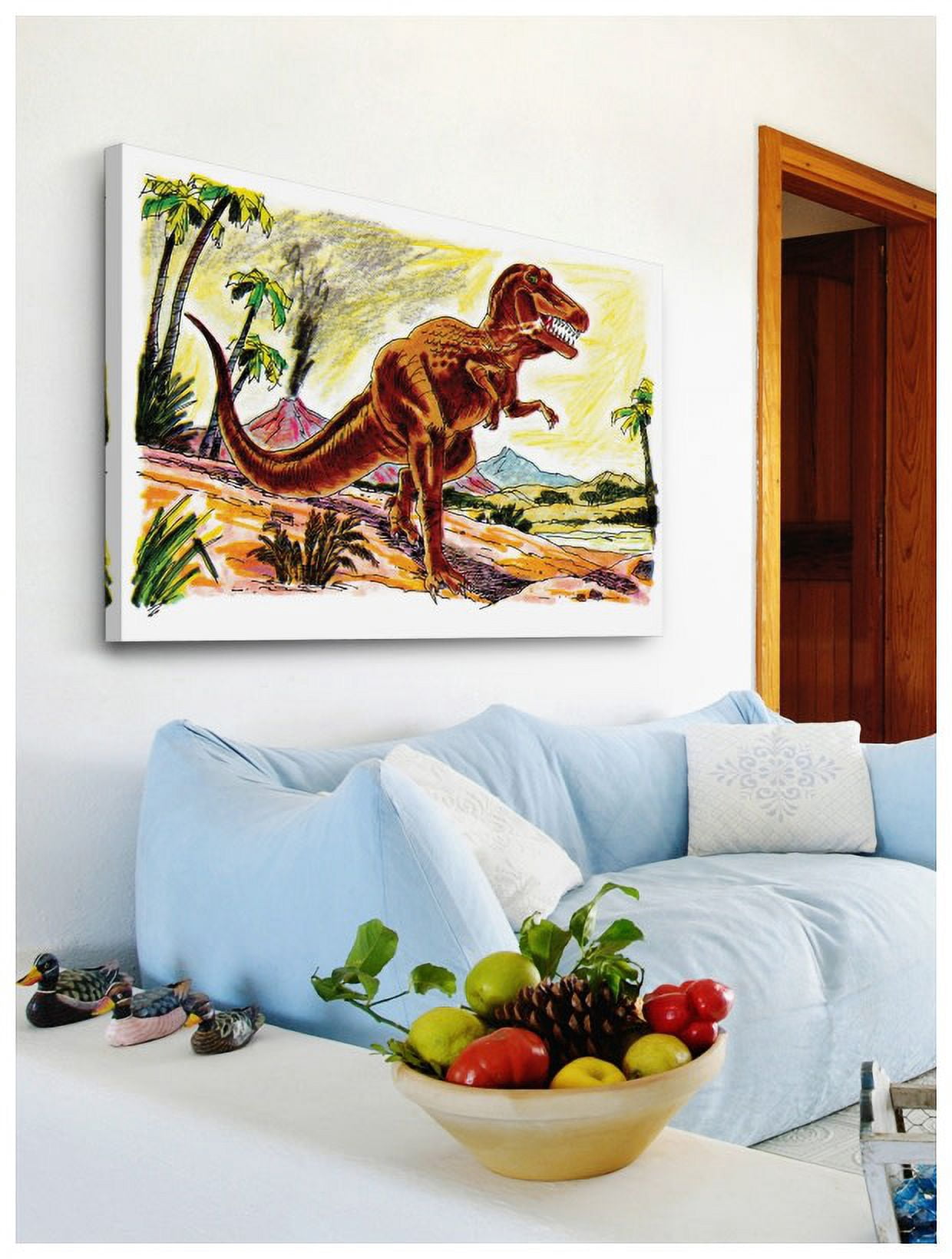 "Angry Tyrannosaur" by Curtis Painting Print on Canvas