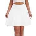 thumbnail image 3 of Lcziwo Women's Athletic Skorts High Waist Tummy Control Solid Skorts Tennis Workout Fitness Yoga Skirts with Pockets White,XXL, 3 of 7