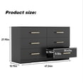 thumbnail image 4 of 6 Drawer Dresser, Modern Dresser for Bedroom with Spacious Countertop, Wood Storage Cabinet for Bedroom, Living Room, Entryway,Black, 4 of 7