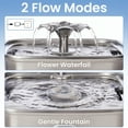 thumbnail image 5 of Ophanie 108oz/3.2L Stainless Steel Cat Water Fountain with Replacement Filters & Silicone Mat, Automatic Water Dispenser for Cat and Dogs, Electric Drinking Bowl Suitable for Multiple Pets, Silver, 5 of 12