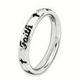 thumbnail image 3 of Sterling Silver Black Enamel Faith Ring, 3 of 5
