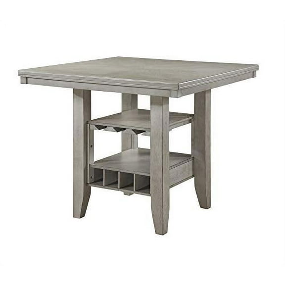 Kings Brand Furniture - Murdo Counter Height Dining Table with Storage, Wash White