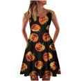 thumbnail image 1 of Vestido sin mangas cómodo suelto con estampado de Halloween con cuello redondo de verano para mujer a la moda Fridja  hjkh340, 1 of 5