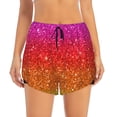 thumbnail image 2 of Goofa Rainbow Glitter Printed Women 2 in 1 Running Shorts,Quick Dry Athletic Workout Shorts,High Waisted Athletic Shorts with Liner Pockets-X-Large, 2 of 9