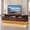 Walnut, variant on Advwin 68" Fluted TV Stand for TVs Up to 75", Mid-Century Modern Entertainment Center with LED Lights, Sliding Tambour Doors, Media Storage Shelves, Push-to-Open Drawer & Power Outlet, Walnut