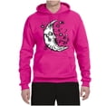 thumbnail image 2 of Wild Bobby Crescent Moon Astrology Puff Print Fashion Unisex Hoodie Sweatshirt, Fuschia, Small, 2 of 6