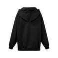 thumbnail image 5 of Dwellite Zip Up Hoodies Women 2025 Fall Winter Oversized Sweatshirs Casual Drawstring Pullover Tops Y2k Clothes Long Sleeve Jackets Black 3XL, 5 of 5
