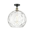 thumbnail image 2 of Innovations Lighting  Athens Water Glass - 1 Light 14" Semi-Flush Mount Clear Water Glass/Black Antique Brass, 2 of 4