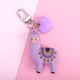 thumbnail image 1 of Colgante de bola de cristal de arcoíris con diseño de alpaca tridimensional con pegamento que cae, llavero creativo con hebilla de metal para mujer, 1 of 5