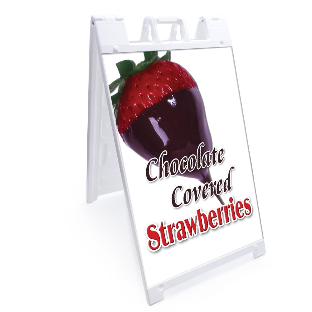 Aframe Chocolate Covered Strawberries Sign Double Sided Graphics 24