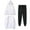 White2, variant on ShomPort Womens 3 Piece Outfits Sweatsuits Set - Oversized Long Sleeve Pullover Hoodie Sweatshirt Joggers Sweatpants Workout Sets