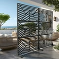 thumbnail image 3 of MAYEERTY 72" × 47" Outdoor Privacy Screen, Metal Decorative Screen, Black, 3 of 10