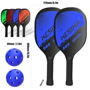 Eccomum Pickleball Paddle Set Pickleball Rackets Ball Set 2 Rackets & 4 Pickleball Balls with Carrying Bag for Men Women