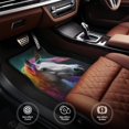 thumbnail image 6 of Honeii Colorful Haired White Horse Print Car Foot Mat Four-Piece Set - Front & Rear Universal Car Floor Mats for SUVs, Trucks, Sedans, 6 of 7