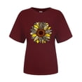 thumbnail image 3 of Hauts d'Été pour Femmes 2022 Manches Courtes Imprimé Mode Décontracté T-Shirts Tunique Col Rond Ample Blouses d'Entraînement, 3 of 3