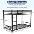 thumbnail image 4 of Bellemave Metal Bunk Beds Twin Over Twin Size, Heavy Duty Bunk Bed with Safety Guardrail, Floor Bunk Bed for Teens Adults, Black, 4 of 9